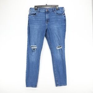 Old Navy Women's Rockstar Jeans‎ Ripped Distressed Stretch Size 14